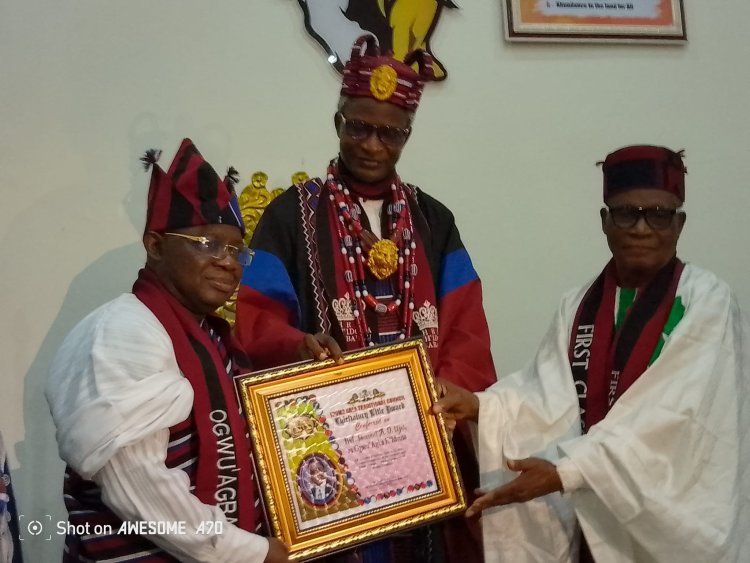 Prof. Innocent Ujah of Federal University of Health Sciences Otukpo Receives Chieftaincy Title