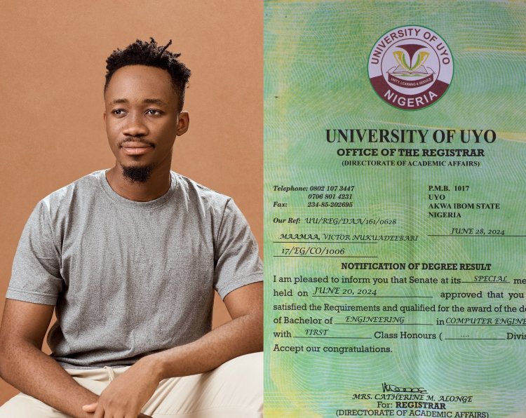 UNIUYO Student Graduates with First Class Honours in Computer Engineering