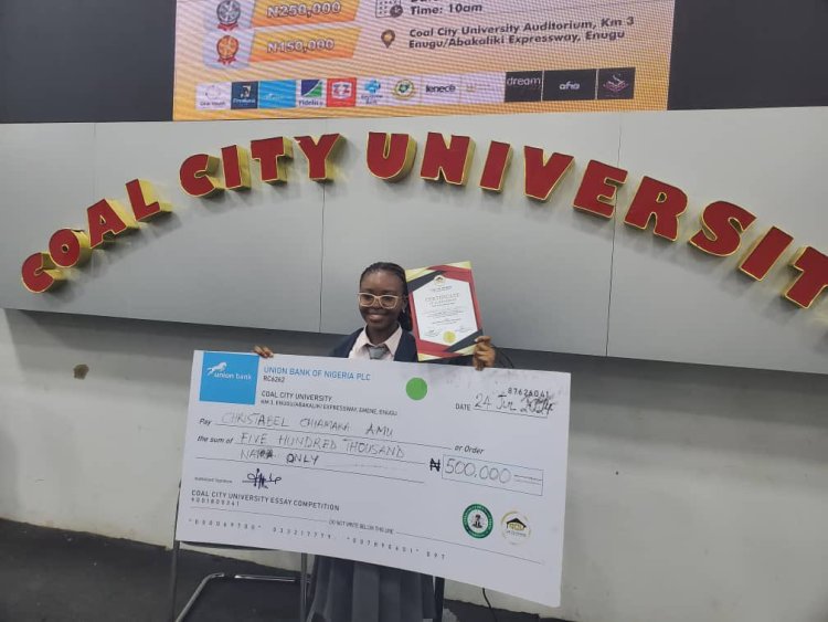 SS2 Christabel Chiamaka Amu Wins Coal City University Essay Contest