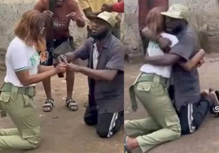 Female Corps Member Proposes To Mechanic Lover Who Sponsored Her University Education