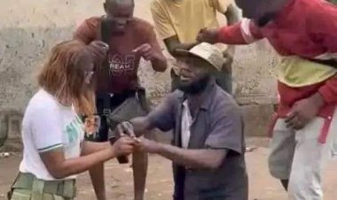 Female Corps Member Proposes to Roadside Mechanic Lover Who Supported Her Through University
