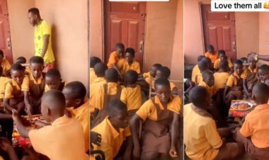 Ghanaian Teacher Uses Salary to Cook Rice and Chicken for Students