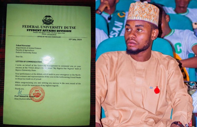 Fahad Hrazumi Receives Commendation from Federal University Dutse for Debate Success