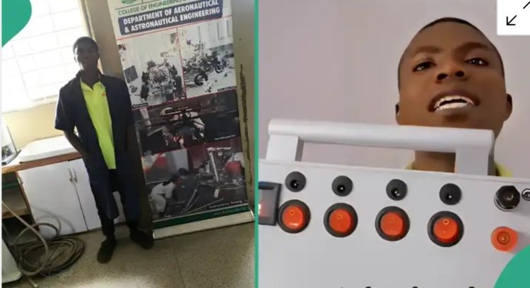 Kwara State University Student Develops Solar Power Station for Charging Phones and Lighting Bulbs