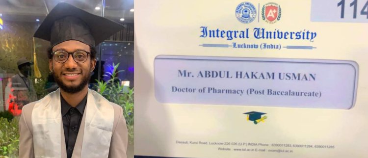 Abdulhakam Usman Earns Doctor of Pharmacy Degree, Credits Sokoto State Scholarship Board for Support