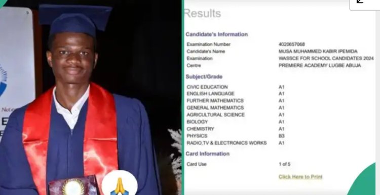 Nigerian Student Who Studied 15 Hours Daily Achieves 8As and 1B in 2024 WAEC