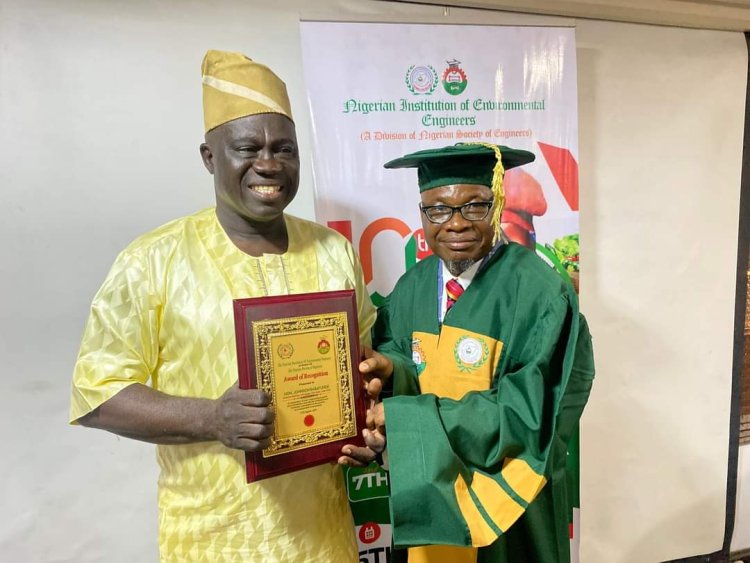 Johnson Babatunde Honored by Nigerian Institution of Environmental Engineers for Community Empowerment