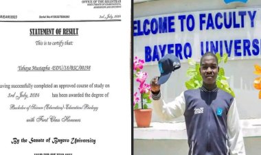 Mustapha Yahaya Graduates with First Class Honors in Education Biology from Bayero University Kano