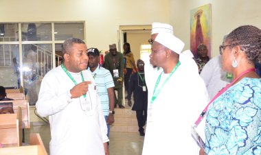 FULafia Vice-Chancellor Prof. Shehu Abdul Rahman Inspects GST CBT Exams