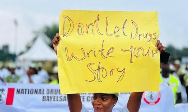 Corps Members and Camp Officials Rally Against Drug Abuse at NYSC Orientation Camp, Bayelsa State