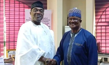 Former TSUJ Vice-Chancellor, Prof. Vincent Ado Tenebe, Pays Courtesy Visit to Current VC, Prof. Sunday Paul Bako