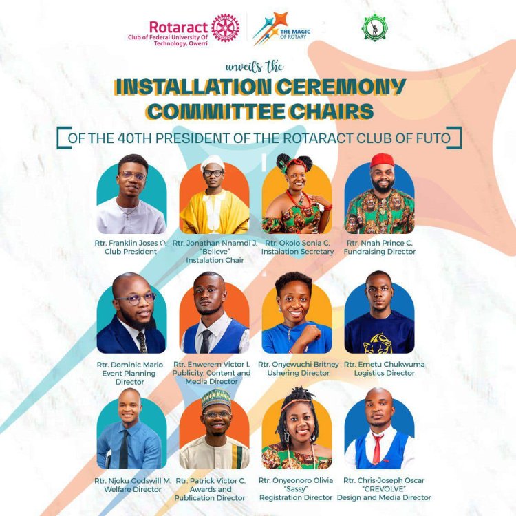 Rotaract Club of FUTO Announces Committee Members for 40th Installation Ceremony