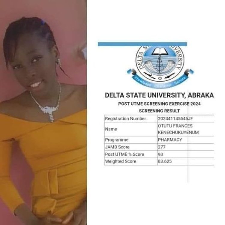 Otutu Frances Tops DELSU Post-UTME with Record-Breaking 98% Score