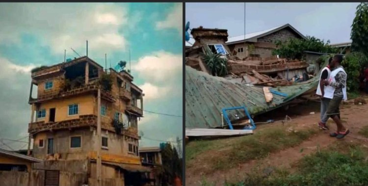 University of Benin Students Trapped as Building Collapses During Heavy Rain in Benin City