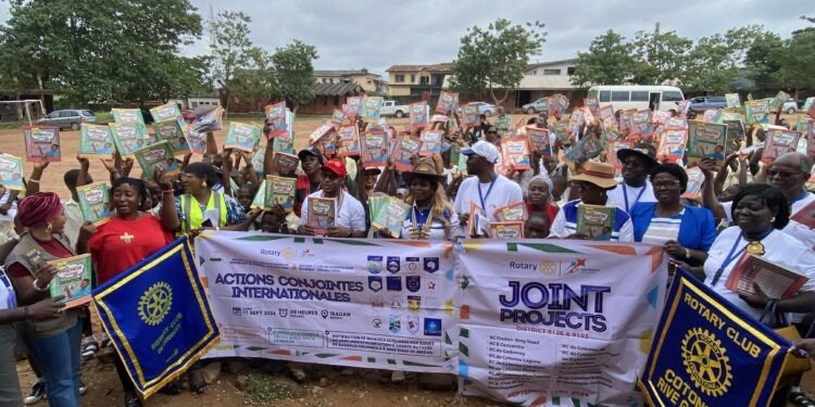 Rotary Clubs Donate Textbooks and Borehole to Schools in Ibadan