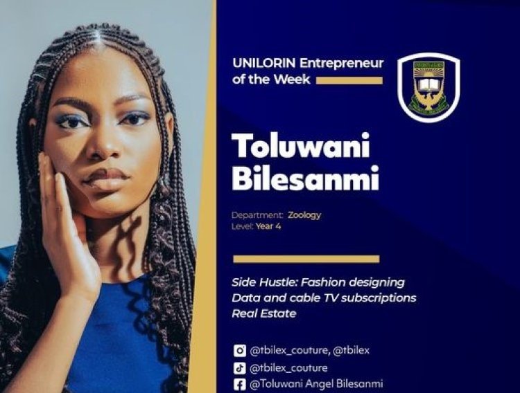 UNILORIN Zoology Student Excels as Entrepreneur in Fashion, Data Services, and Real Estate