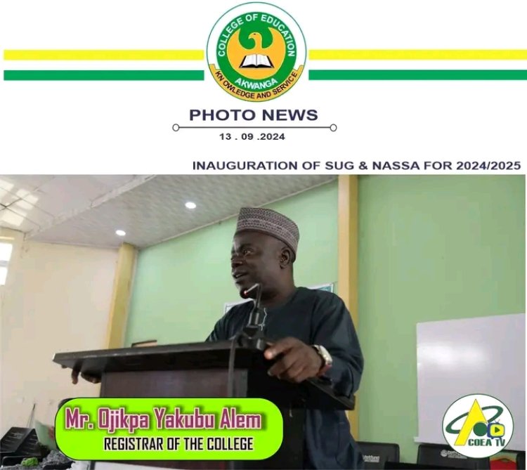 COE Akwanga Provost Urges Students to Manage Finances at 2024/2025 SUG and NASSA Inauguration