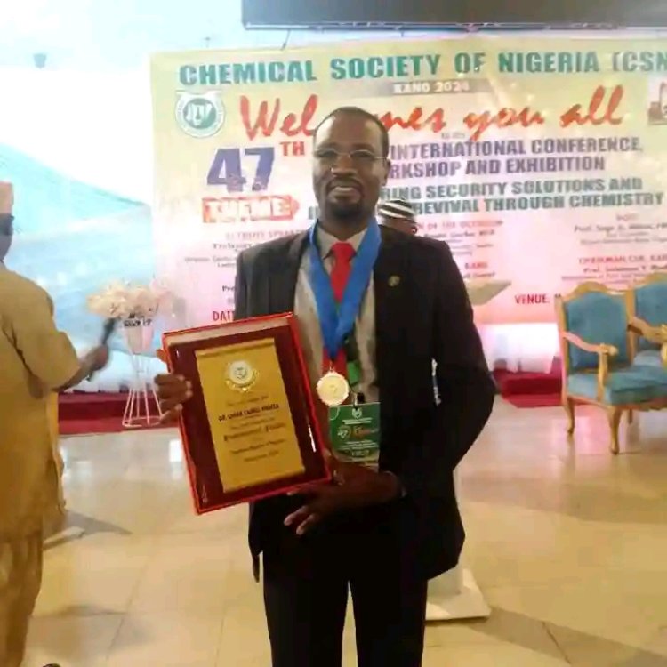 UNIMAID Professor,  Dr. Mamza Receives Prestigious Award from Chemical Society of Nigeria