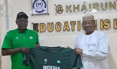 Nigeria's Under-18 Basketball Team Coach Pays Courtesy Visit to Khalifa Isyaka Rabi'u University Vice-Chancellor