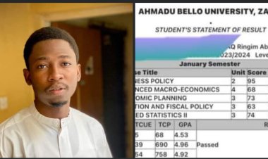 Ahmadu Bello University Celebrates First Class Graduate in Economics with CGPA of 4.92