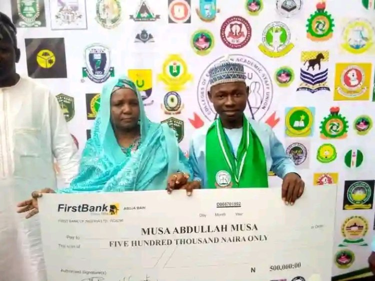 Aminu Saleh College Of Education Student, Musa Abdullahi Musa Wins Overall Best Student Award