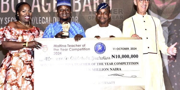 Chidiebube lfechukwu wins N10m For 2024 Maltina Teacher of the Year prize