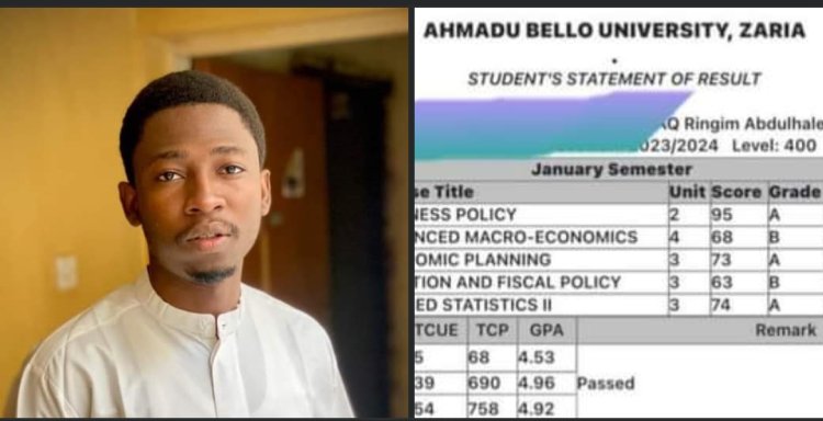 Ahmadu Bello University Celebrates First Class Graduate in Economics with CGPA of 4.92