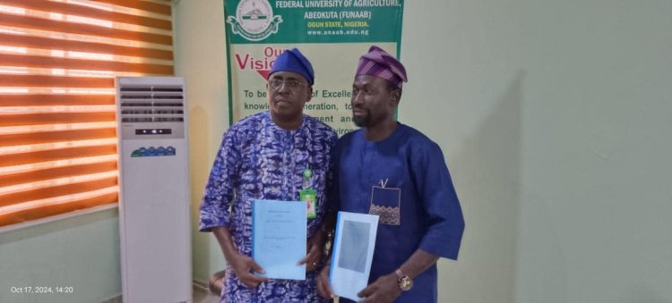 FUNAAB VC Prof. Babatunde Kehinde Signs MoU with Alumni to Establish 800-Hectare Farm, Emphasizes Role of Private Partnerships