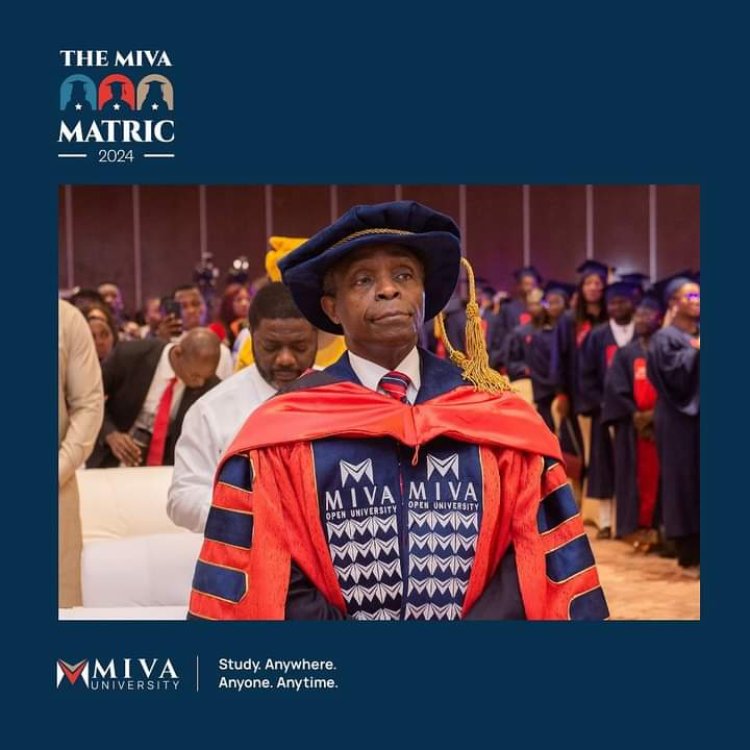 Prof. Osinbajo Delivers Lecture at Miva Open University 2024 Matriculation Ceremony