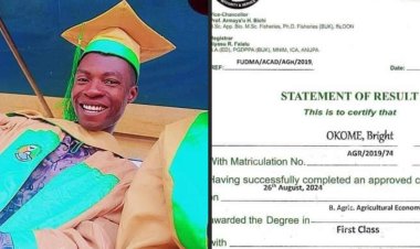 Federal University Dutsin-Ma's Okome Bright Graduates with 4.75 CGPA in Agricultural Economics