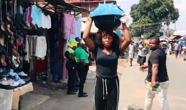 PAAU Graduate Ruth Okpe Spotted Selling Pure Water in Onitsha Main Market