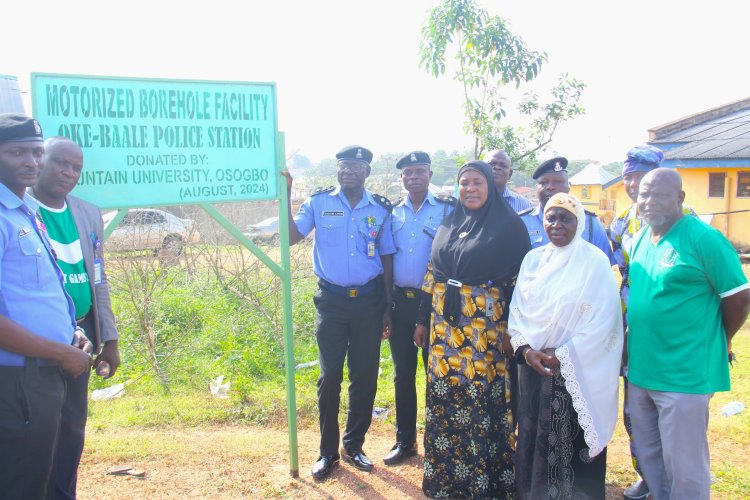 Fountain University Boosts Community Support with Borehole Donation to Osogbo Police Division