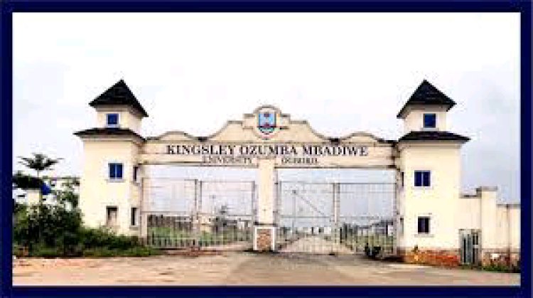 Kingsley Ozumba Mbadiwe University Releases Admission List for 2024/2025 Academic Session