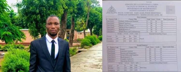 Meet Ajadi Junior Sheriffideen who Graduated with First-Class Honors in Mathematics from Ahmadu Bello University