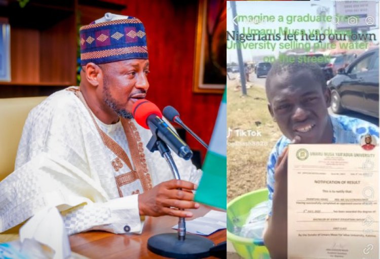 Katsina Governor Offers Job to First-Class Graduate Selling Sachet Water