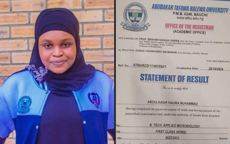 Hauwa Abdulkadir Shines as Abubakar Tafawa Balewa University’s First-Class Graduate