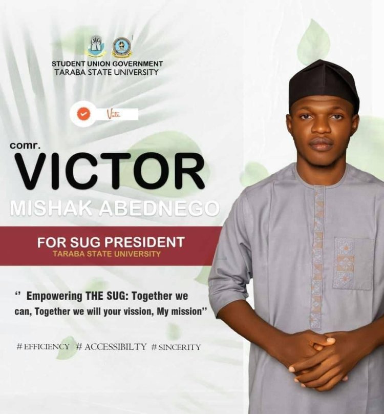 Victor Meshak Abednego Emerges as New SUG President of Taraba State University, Jalingo