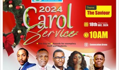 Caleb University to Hold 2024 Christmas Carol Service, to Unveil "Vice Chancellor For One day" at Event