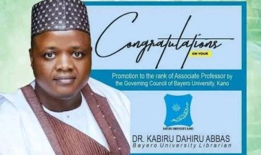 Bayero University Kano Announces Promotion of Dr. Kabiru Dahiru Abbas To Rank Of Associate Professor