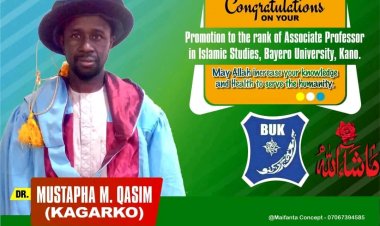 Dr. Mustapha Muhammad Qasim Elevated to Associate Professor of Islamic Studies and Shari'a at Bayero University Kano