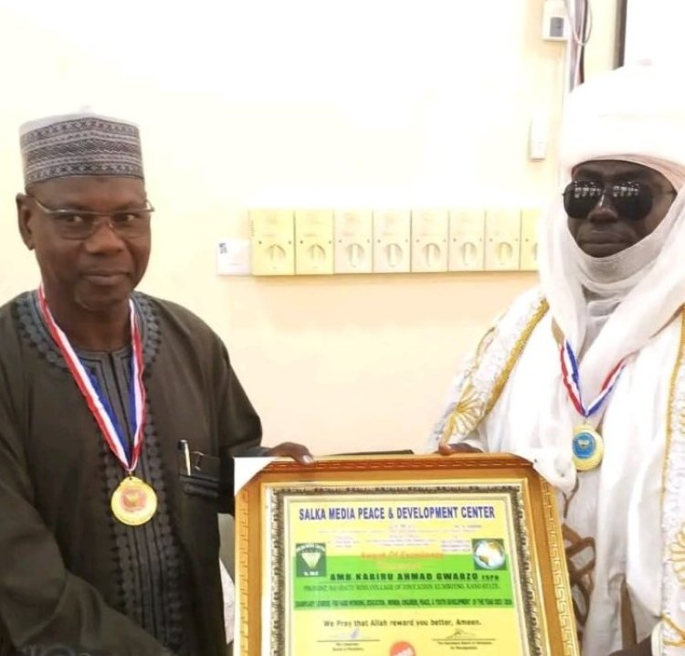 Sa'adatu Rimi College of Education Acting Provost Dr. Kabiru Ahmed Gwarzo Honored for Contributions to Peace and Education