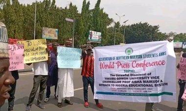 Northern Nigerian Students Protest at National Assembly Over UNIABUJA VC Removal