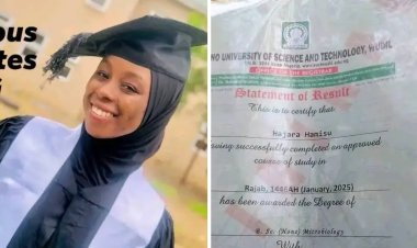 Meet ADUSTECH Graduate, Hajara Hamisu with First Class in Microbiology