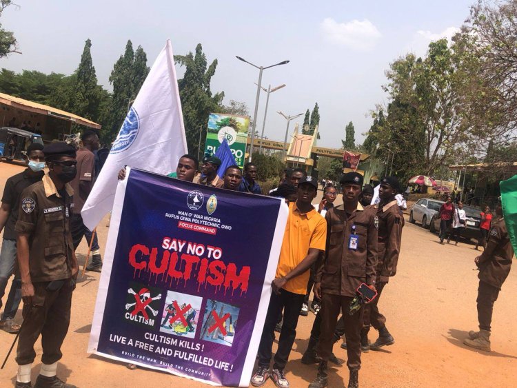 Man O' War Rufus Giwa Polytechnic Leads Anti-Cultism Awareness Campaign