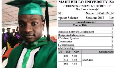 Meet Ibrahim Nuhu, ABU Computer Science Best Graduate With 4.94/5.0 CGPA