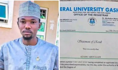 Meet Adamu Abdullahi, who graduated with a First Class in B. Sc Geography from the Federal University of Gashua