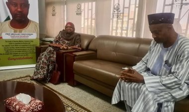 Azman University Delegation Congratulates NUC Executive Secretary Prof. Abdullahi Yusufu Ribadu