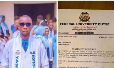 Meet Yasir Mannir, who graduated with a First Class degree in Biotechnology from Federal University Dutse