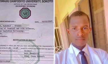 Meet Muhammad Ahmad, who graduated with a First Class degree in Pure Chemistry from Usmanu Danfodiyo University, Sokoto