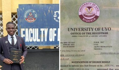 University of Uyo Law Student Ifeanyi Humble Agbaeze Achieves Historic First-Class Degree